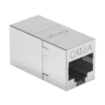 DT-2002P-6A Cat6A RJ45 inline coupler with black housing