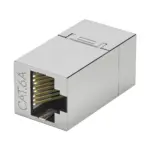 DT-2002P-6A Cat6A RJ45 inline coupler with black housing