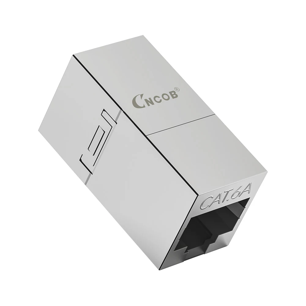 DT-2002P-6A Cat6A RJ45 inline coupler with black housing