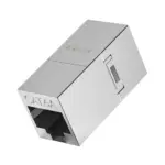 DT-2002P-6A Cat6A RJ45 inline coupler with black housing