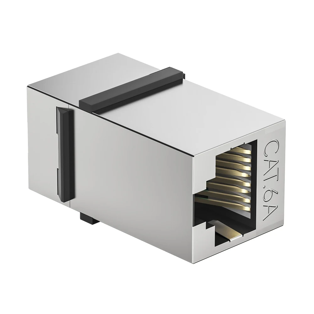 Cat6A shielded female-to-female RJ45 inline coupler