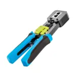 pass-through RJ45 crimping tool for modular plugs