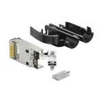 Cat6A shielded industrial RJ45 plug with 50U contacts