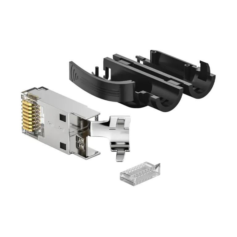 CAT6A RJ45 8P8C FTP Industrial Modular Plug 50U Gold Plated for 6.0–6.95mm Cable