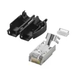 Cat6A shielded industrial RJ45 plug with 50U contacts