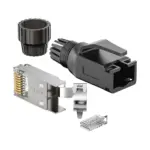 Cat6 shielded industrial RJ45 plug with 1.0 mm core hole