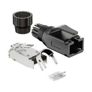 CAT6 RJ45 8P8C FTP Industrial Modular Plug 50U Gold Plated 1.0mm Wire Core detail