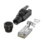 Cat6 shielded industrial RJ45 plug with 1.0 mm core hole