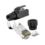 Cat6 shielded industrial RJ45 plug with 1.0 mm core hole