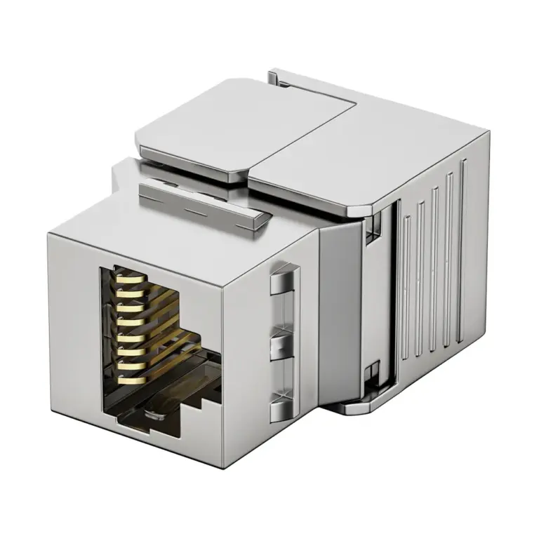 CAT6 Tool-Free FTP Keystone Jack RJ45 50U Zinc Alloy Shielded