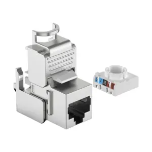 CAT6 Tool-Free FTP Keystone Jack RJ45 50U Zinc Alloy Shielded detail