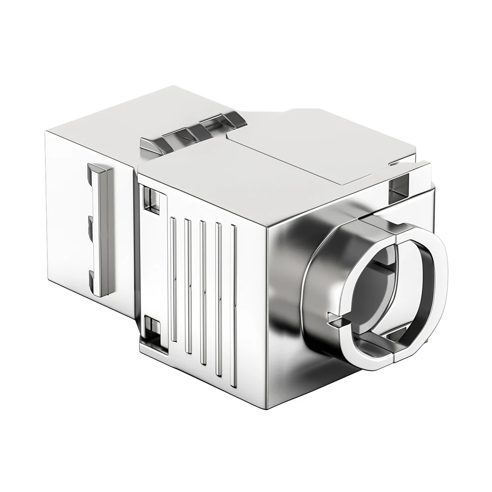CAT6 Tool-Free FTP Keystone Jack RJ45 50U Zinc Alloy Shielded