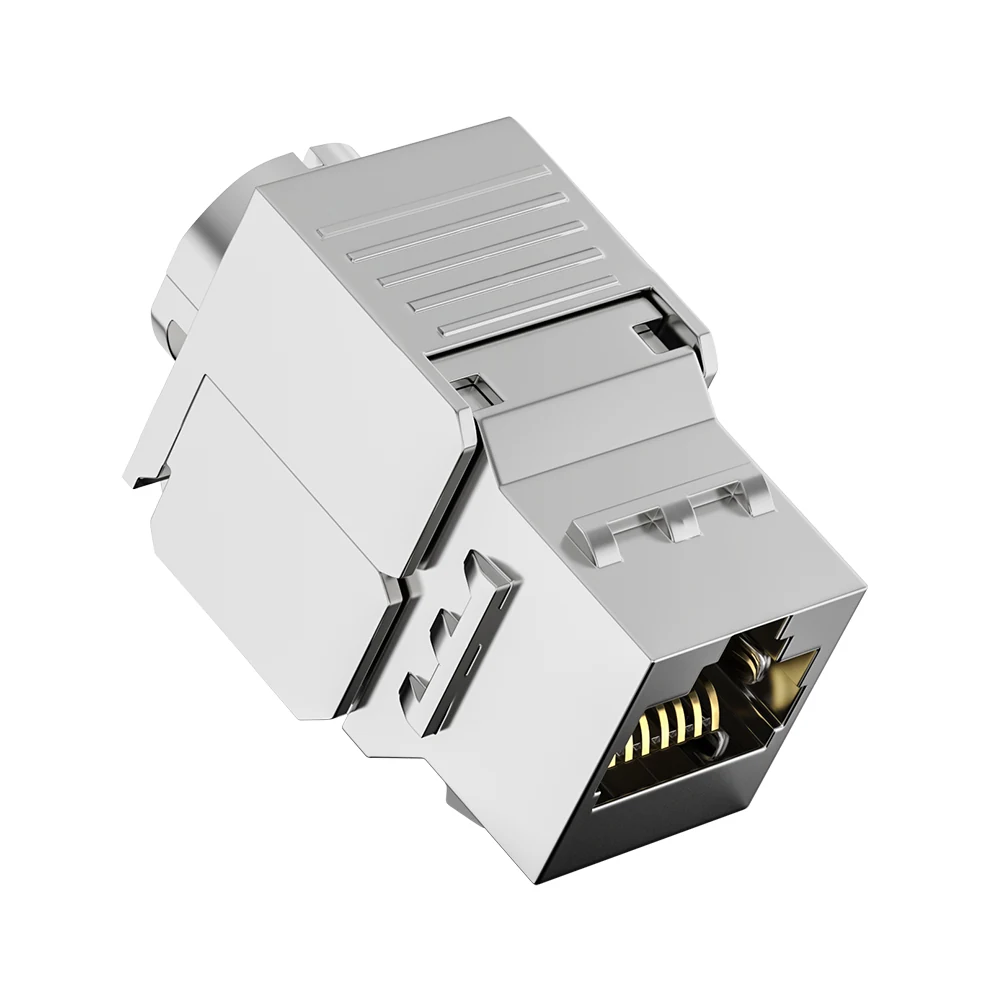 CAT6 Tool-Free FTP Keystone Jack RJ45 50U Zinc Alloy Shielded