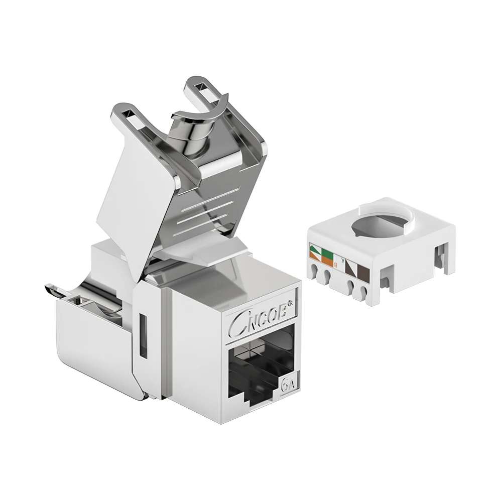 CAT6A FTP Toolless Keystone Jack Shielded RJ45 50U Gold Plated
