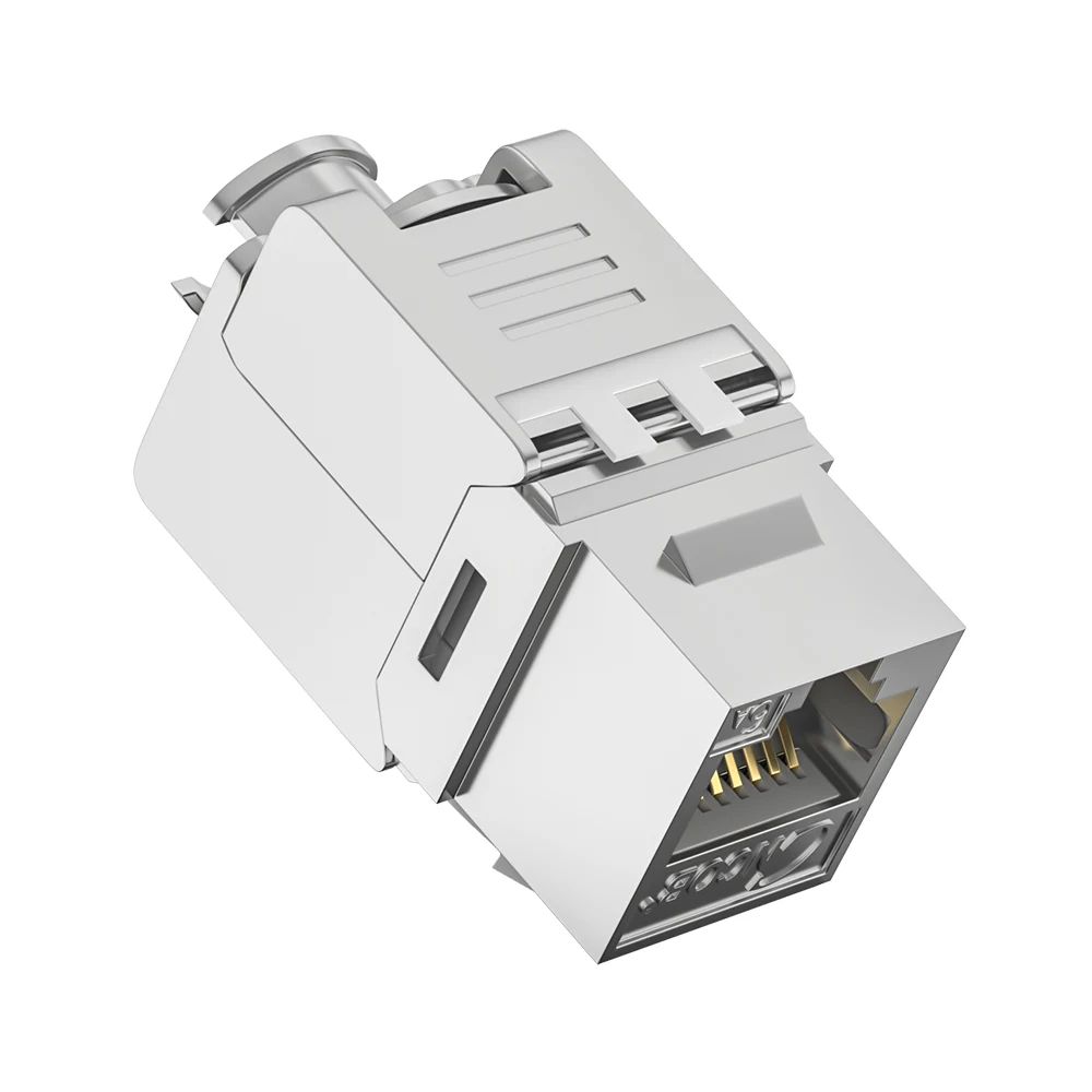 CAT6A FTP Toolless Keystone Jack Shielded RJ45 50U Gold Plated