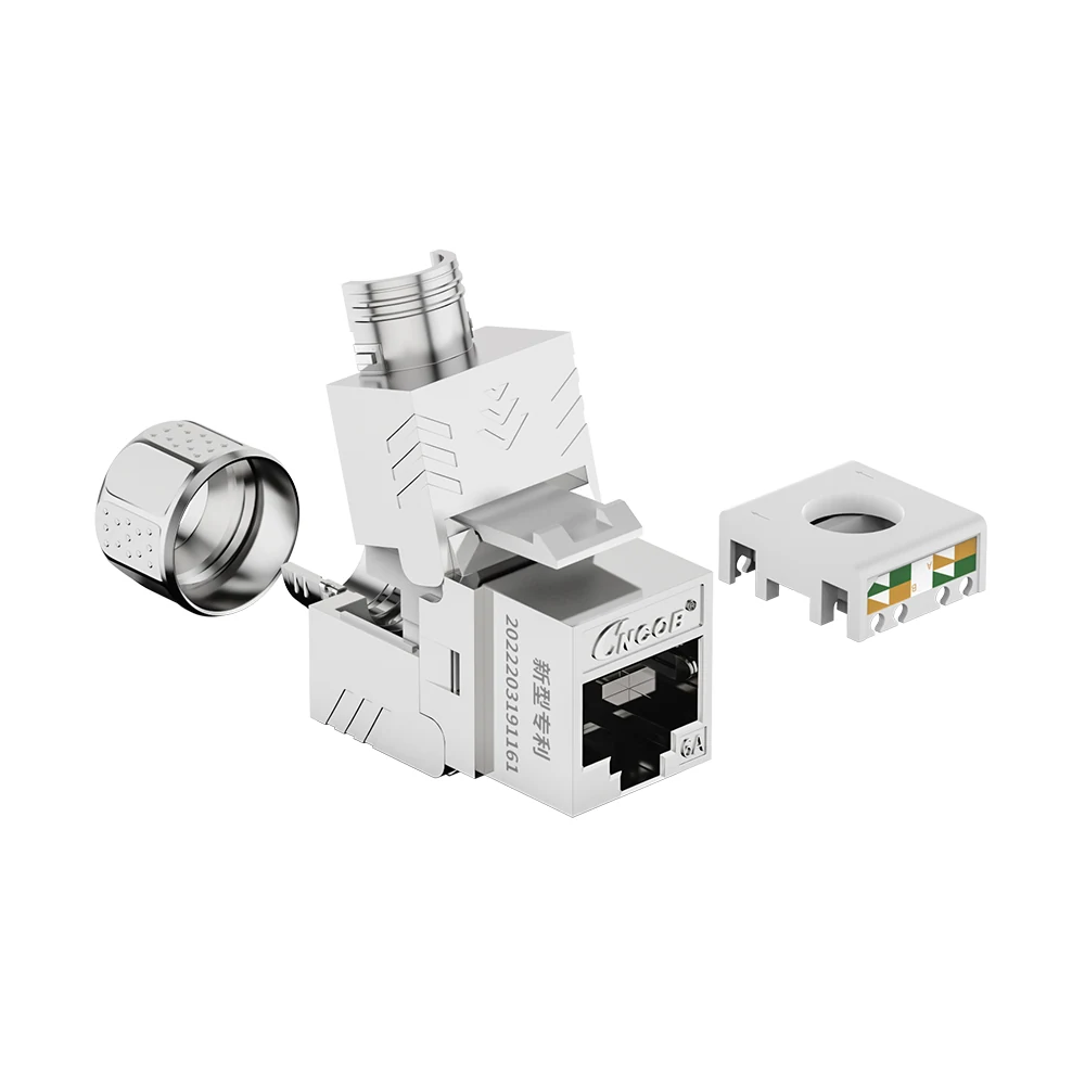 shielded Cat6A industrial tool-free keystone jack