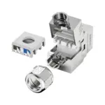 shielded Cat6A industrial tool-free keystone jack