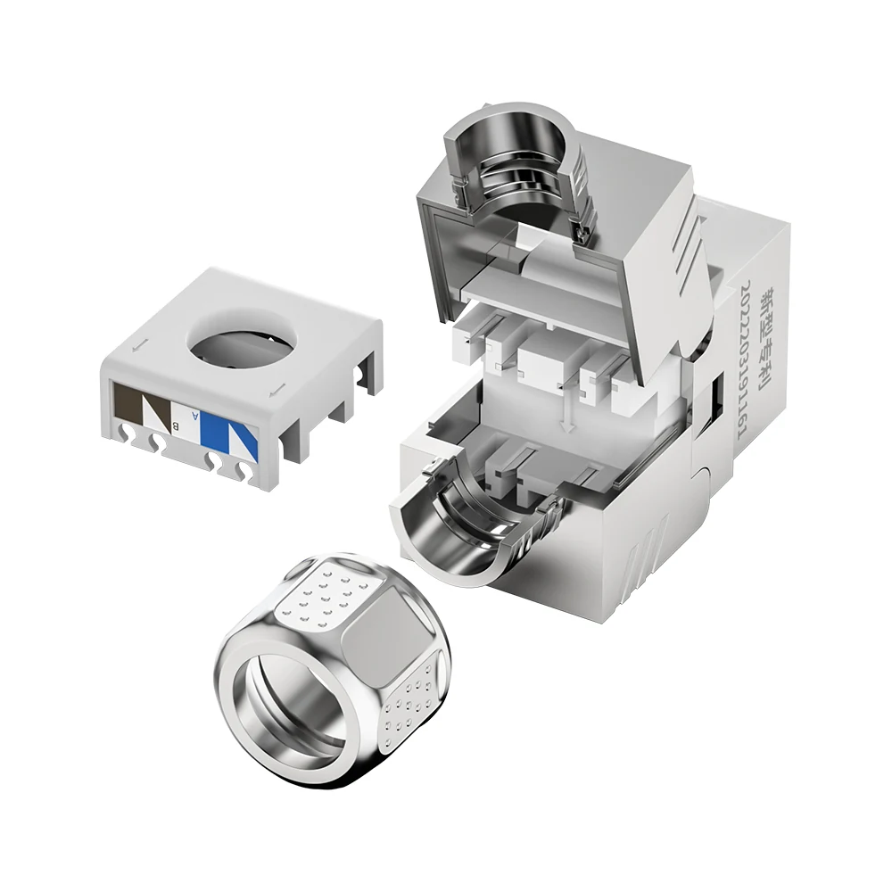 shielded Cat6A industrial tool-free keystone jack
