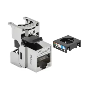 CAT6A FTP Short Body Toolless Keystone Jack Shielded RJ45 50U Gold Plated detail