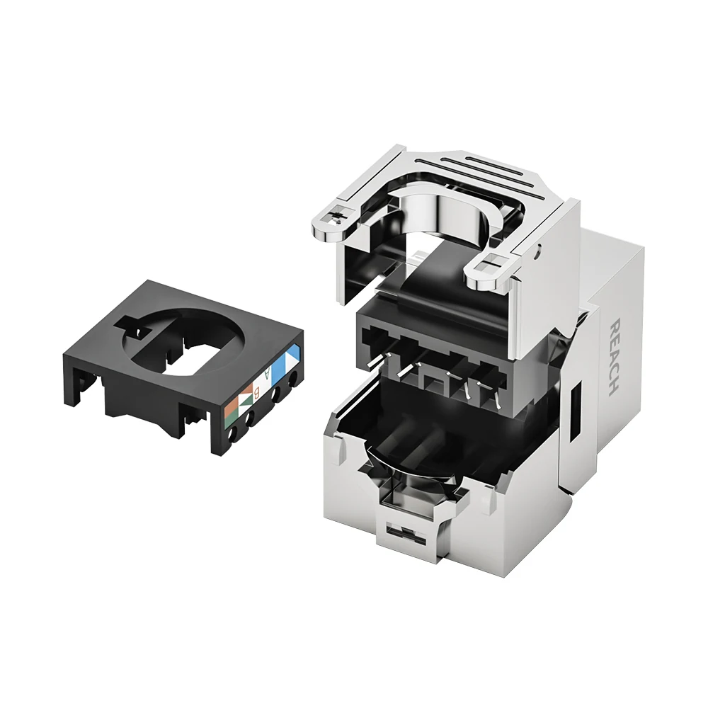 shielded Cat6A short-body tool-free keystone jack