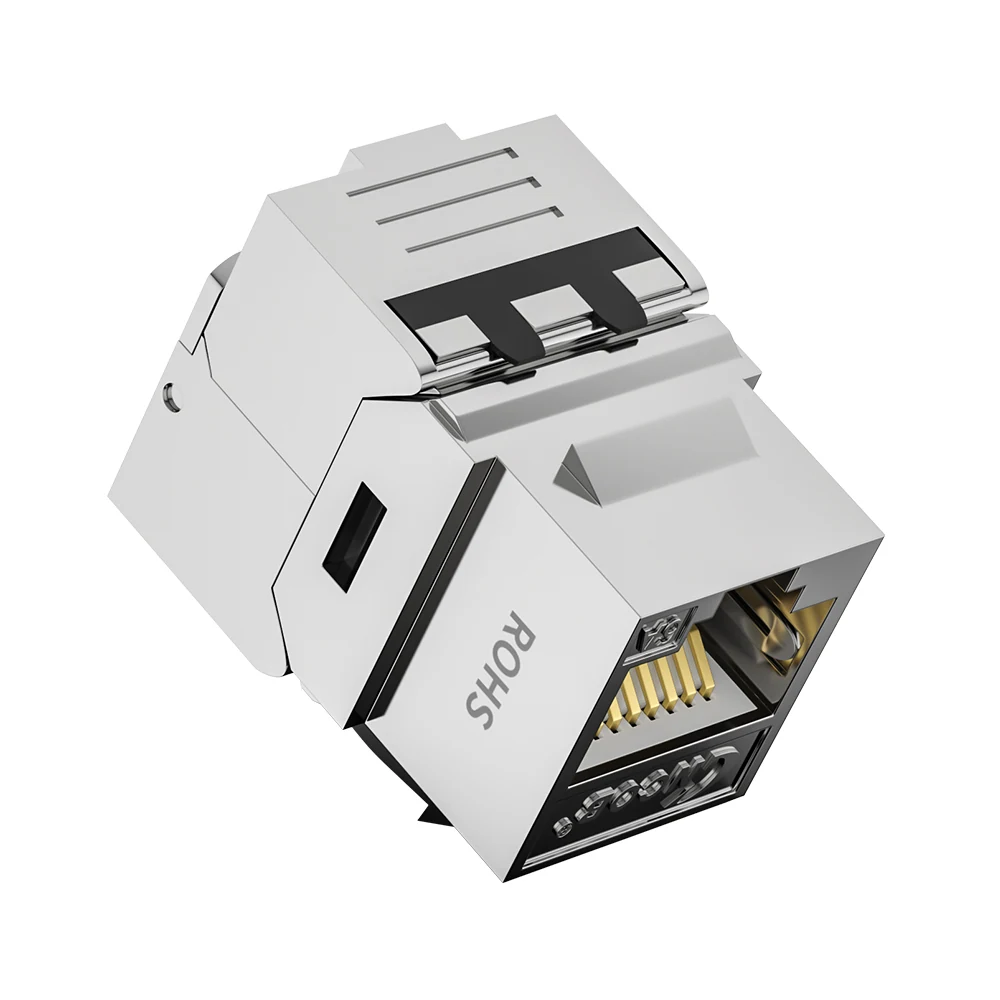 shielded Cat6A short-body tool-free keystone jack