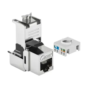 CAT7 FTP Toolless Keystone Jack Shielded RJ45 50U Gold Plated detail
