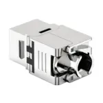 Cat7 shielded toolless keystone jack with zinc-alloy housing