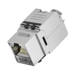 Cat7 shielded toolless keystone jack with zinc-alloy housing