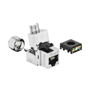 CAT8 FTP Toolless Keystone Jack Shielded RJ45 50U Gold Plated detail