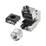 Cat8 shielded toolless keystone jack with 50U contacts