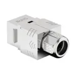 Cat8 shielded toolless keystone jack with 50U contacts