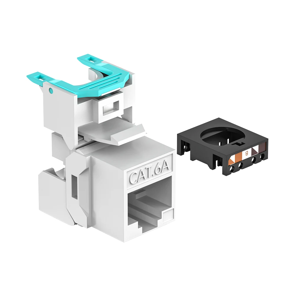 CAT6A UTP Toolless Keystone Jack RJ45 50U Gold Plated