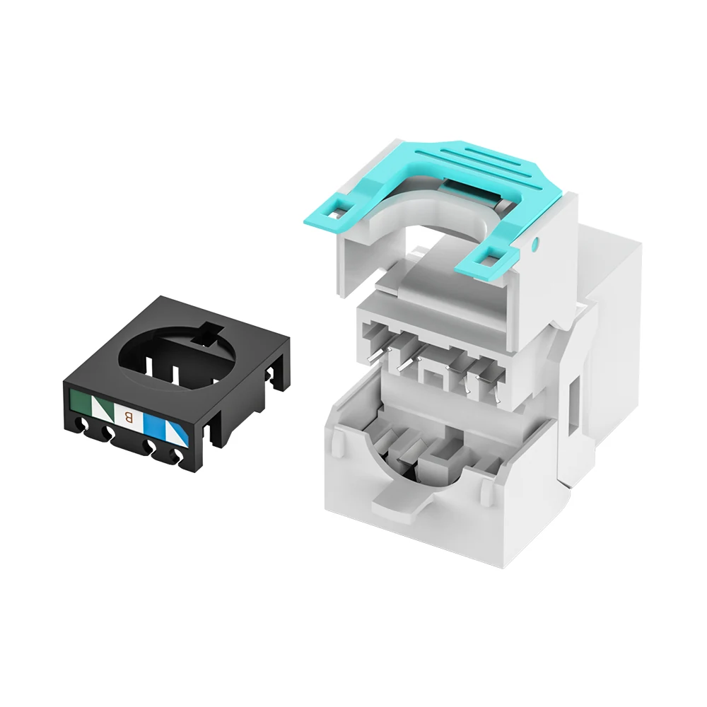 CAT6A UTP Toolless Keystone Jack RJ45 50U Gold Plated