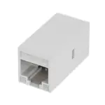 white Cat6 RJ45 female-to-female inline coupler